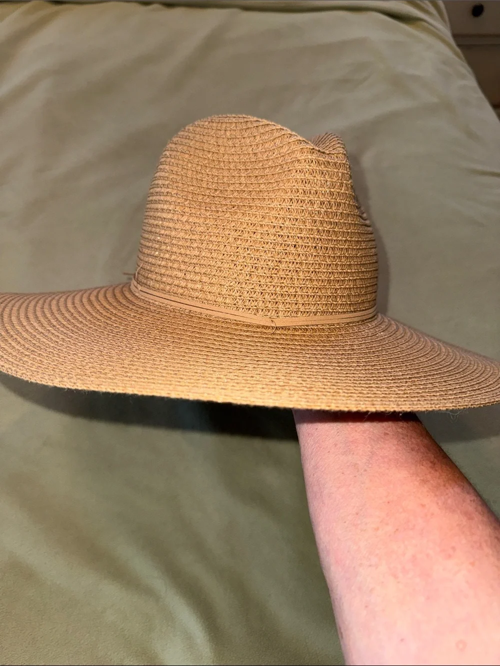 House of Harlow 1960 Tan Braided Wide Brim Sun Hat